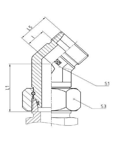 Serie L Einstellbare Winkel-Stutzen 45°