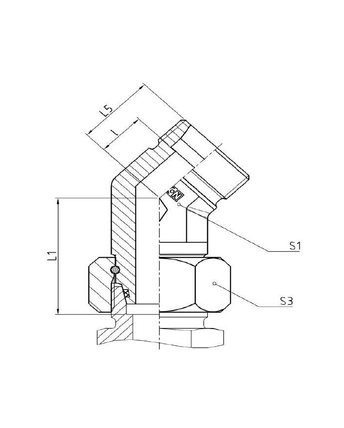 Serie L Einstellbare Winkel-Stutzen 45°