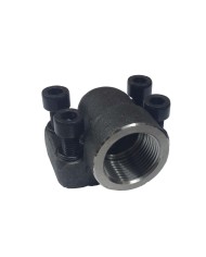 90° Flanschverbinder SAE mit Gewinde BSP