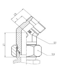 Einstellbare Winkel-Stutzen 45°